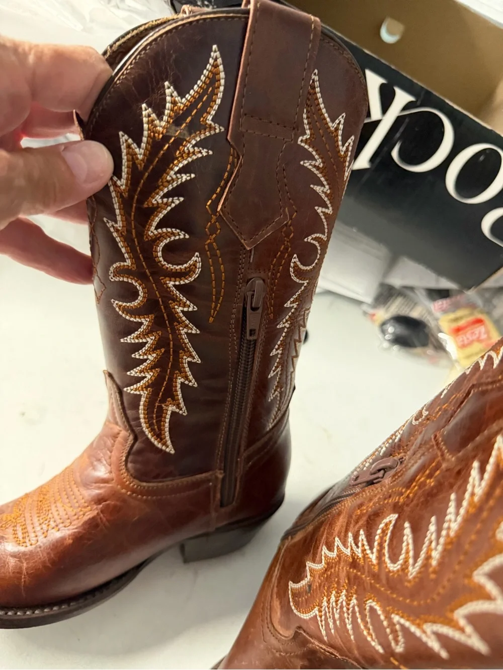 ROCKEM boots size 9 toddler brown cowboy boots new with damaged box 4721